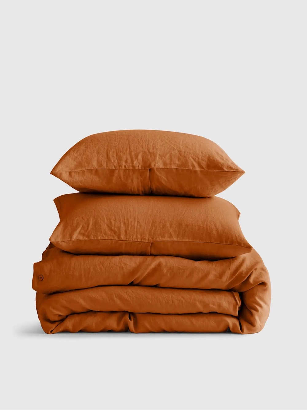 QUINCE European Linen Duvet Cover Set King/Cal King Terracotta 7341